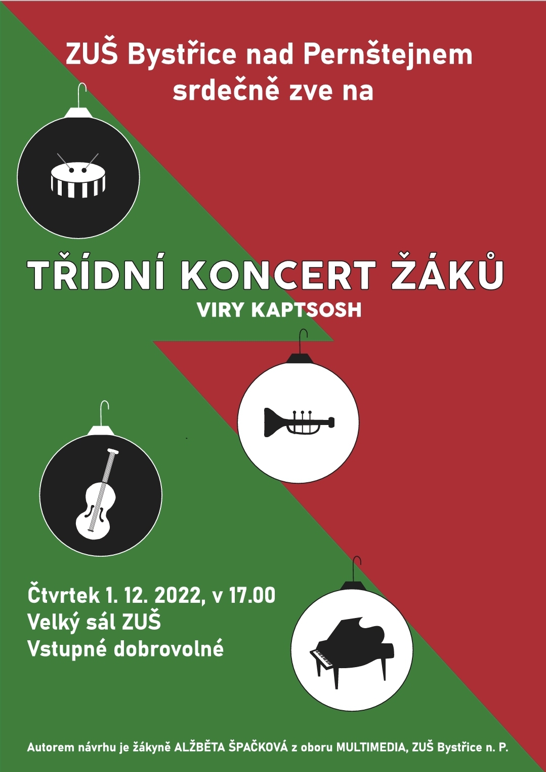 Vánoční koncert žáků třídy Viry Kaptsosh