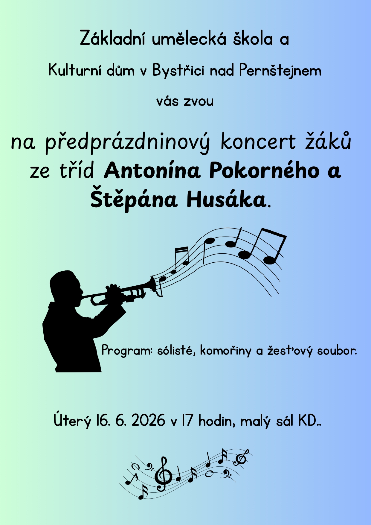 LETNÍ KONCERT ŽESŤOVÝCH TŘÍD